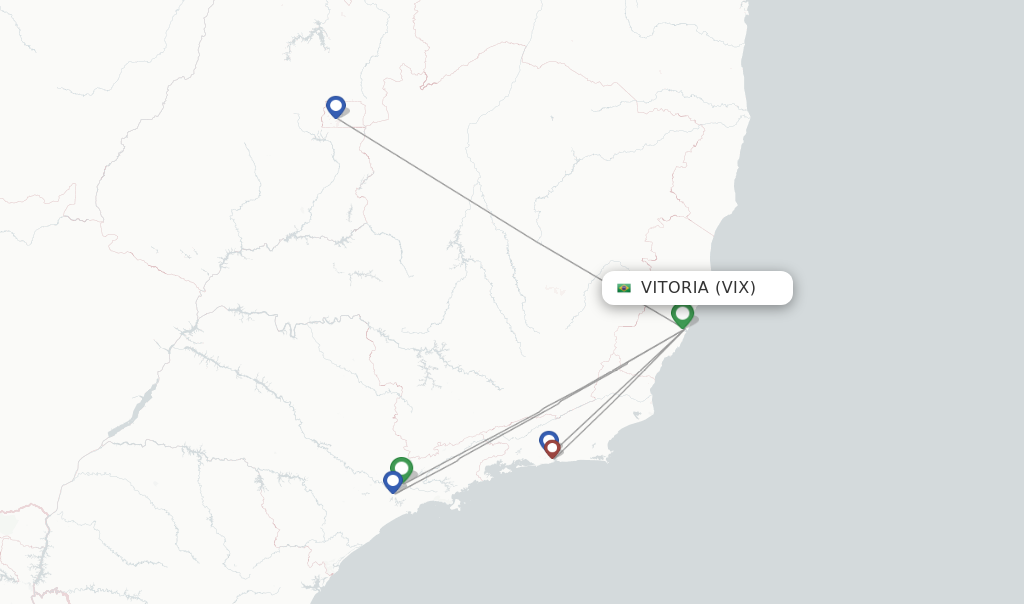 Route map with flights from Vitoria with LATAM