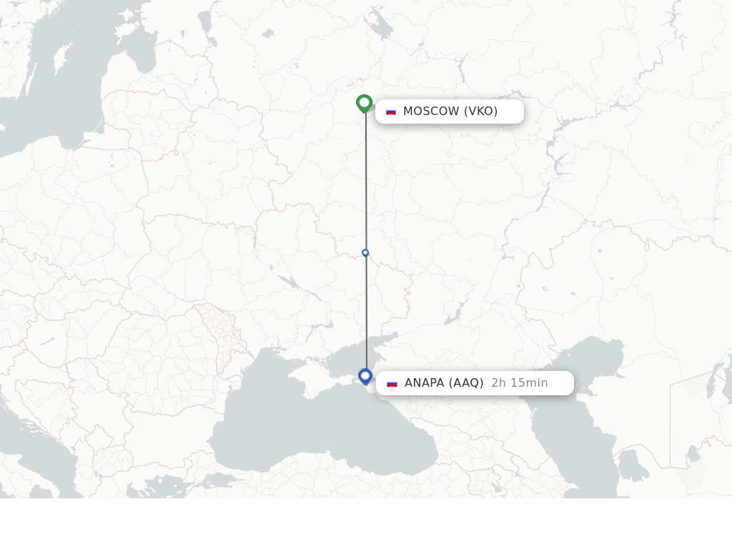 Flights from Moscow to Anapa route map