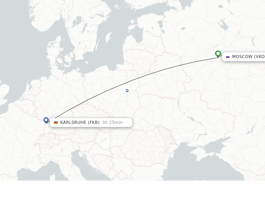 Flights from Moscow to Karlsruhe/Baden-Baden route map