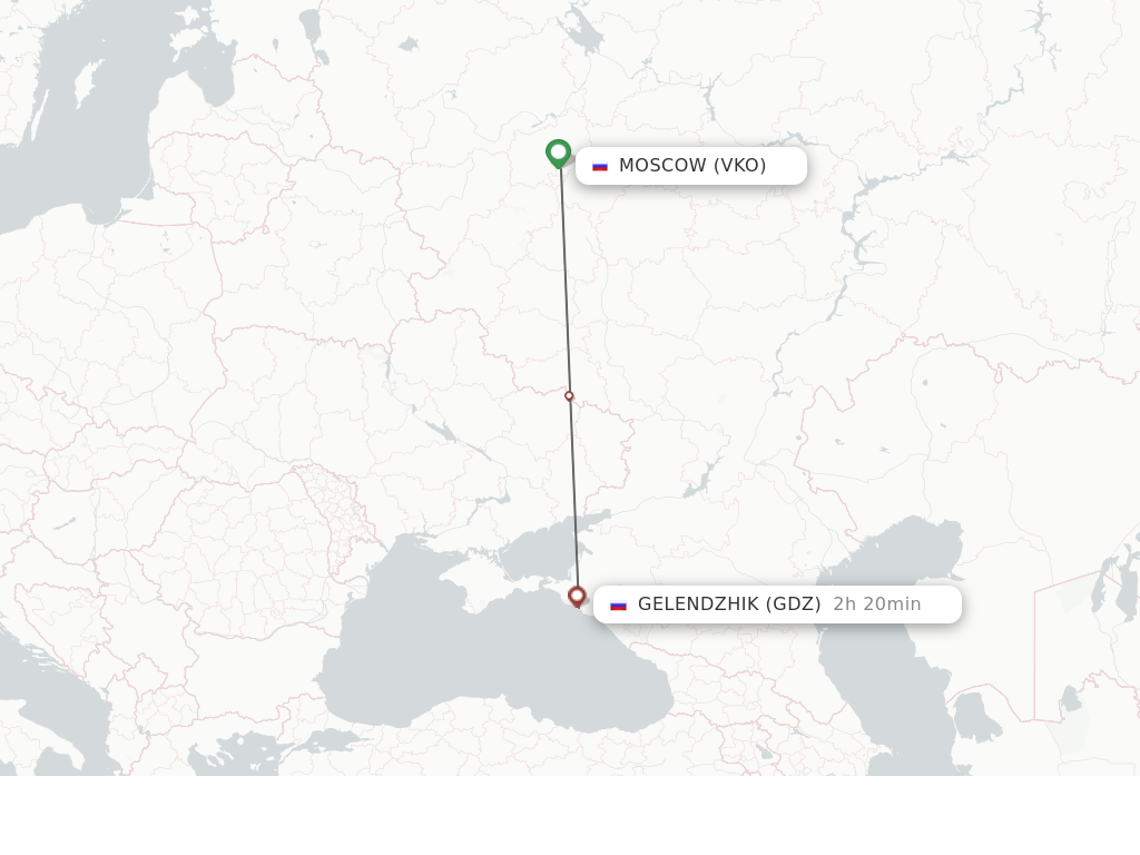 Flights from Moscow to Gelendzik route map