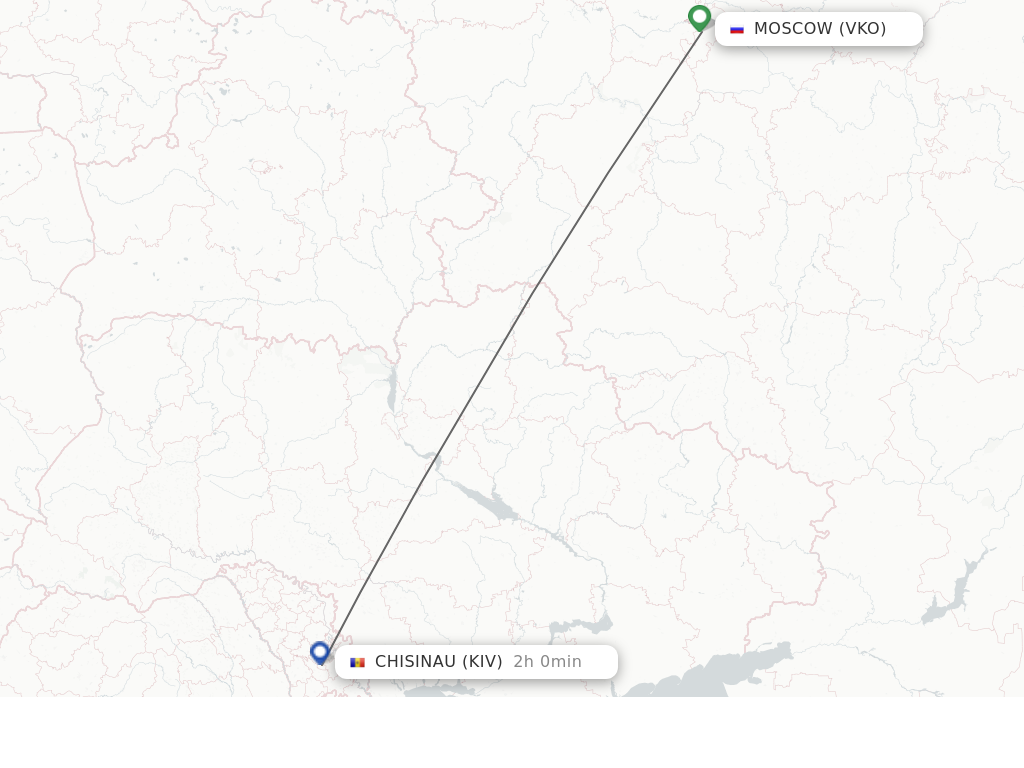 Flights from Moscow to Chisinau route map