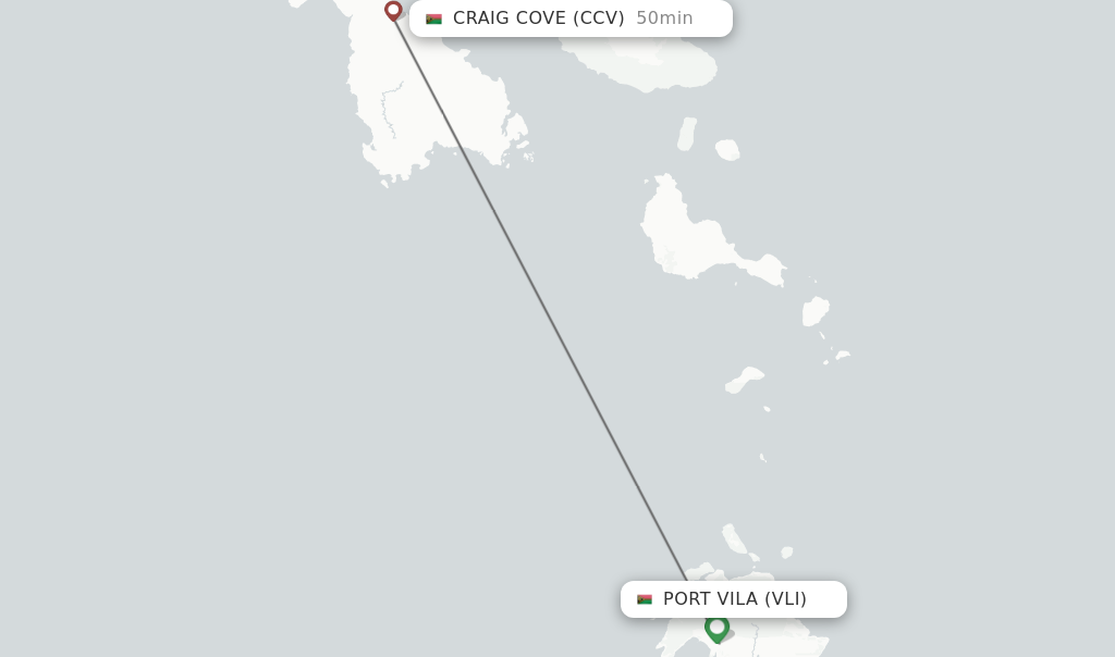 Flights from Port Vila to Craig Cove route map