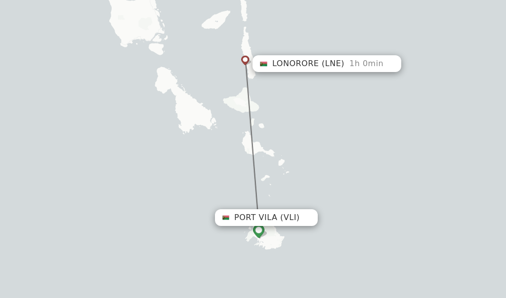 Flights from Port Vila to Lonorore route map