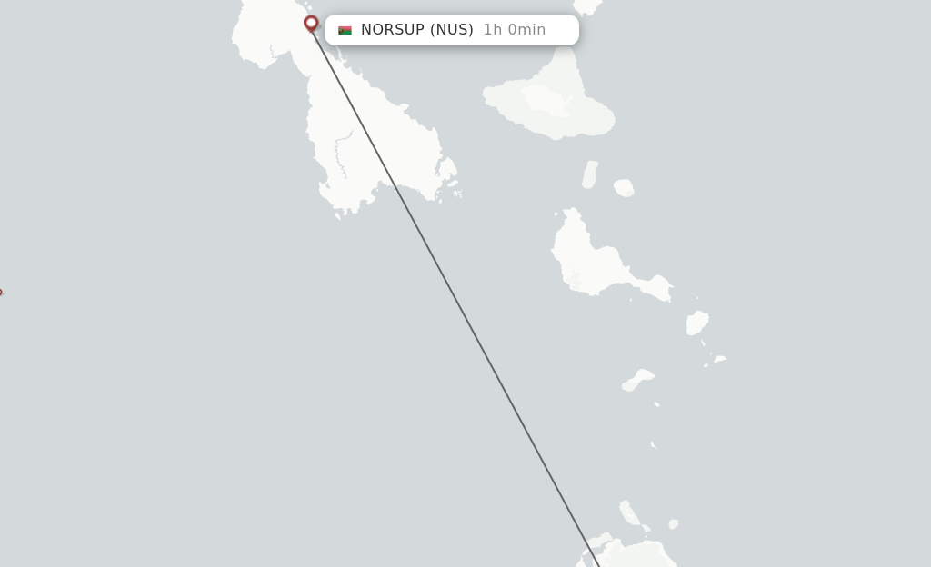 Flights from Port Vila to Norsup route map