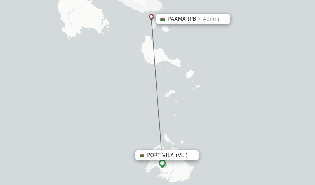 Flights from Port Vila to Paama route map
