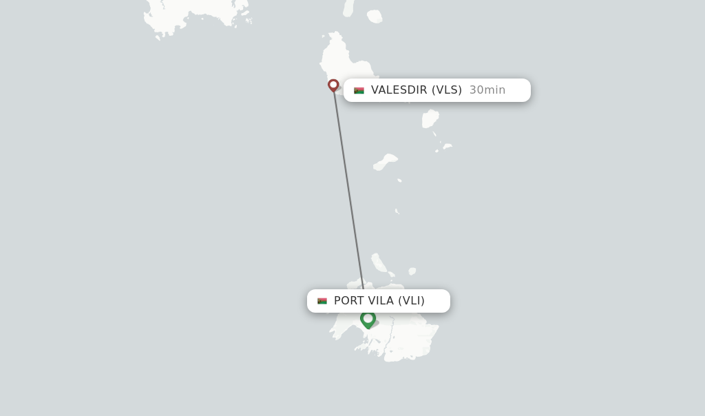 Flights from Port Vila to Valesdir route map