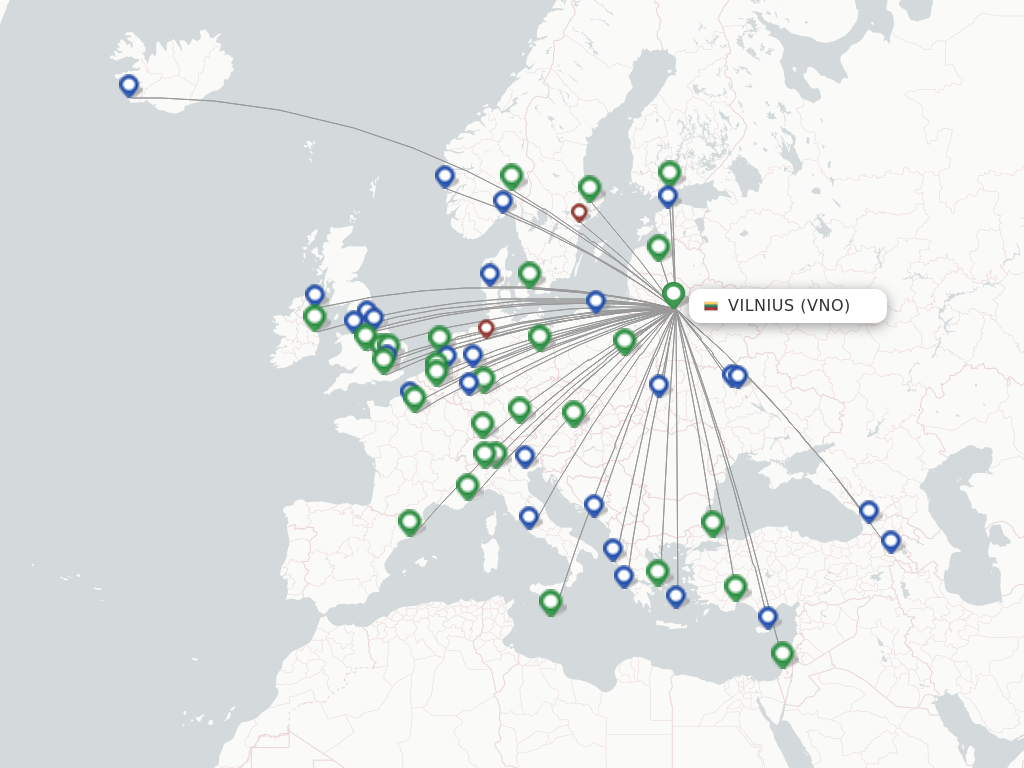 Vilnius VNO route map
