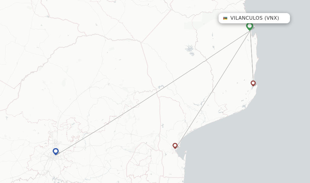 Vilanculos flight map