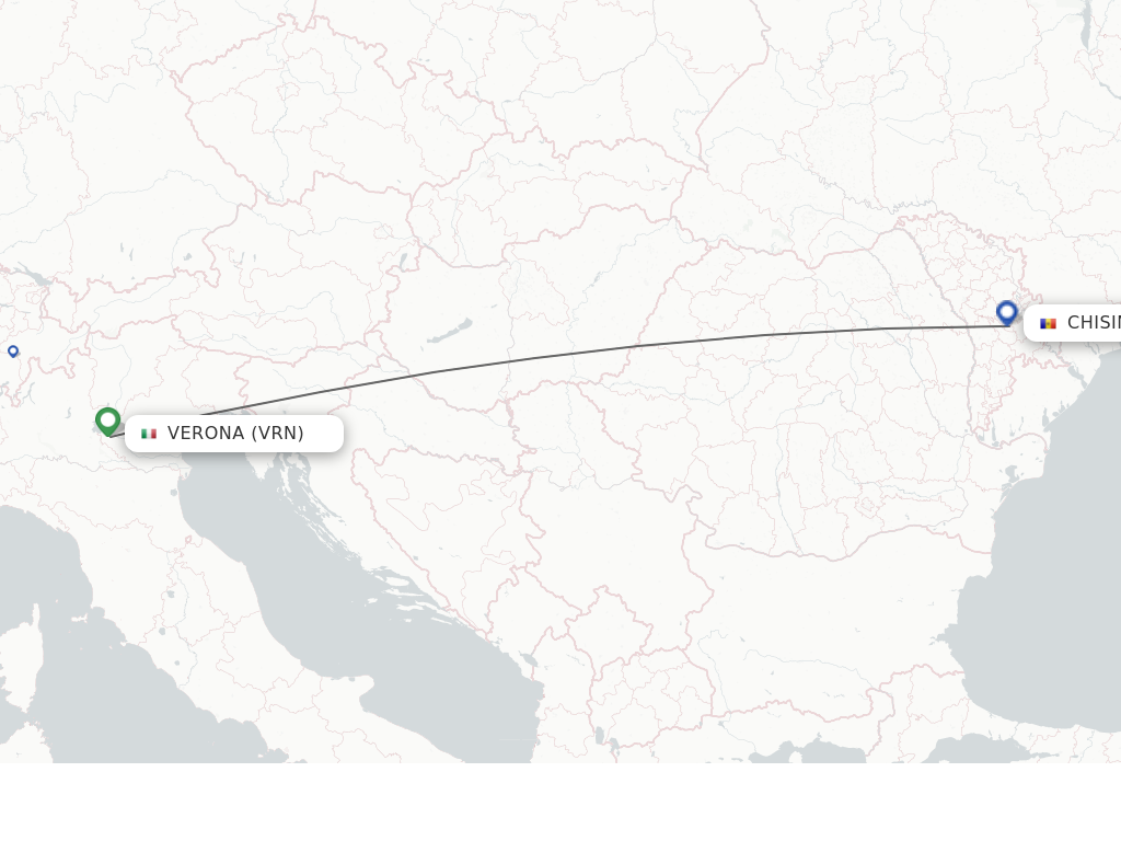 Flights from Verona to Chisinau route map