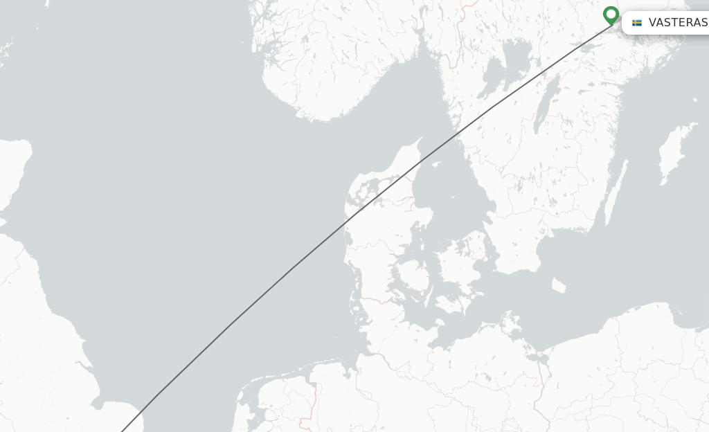 Flights from Stockholm to London route map