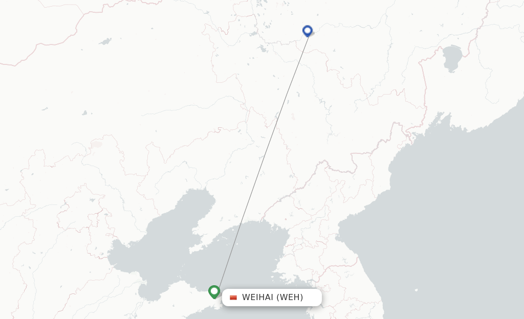 Route map with flights from Vladivostok with Yakutia