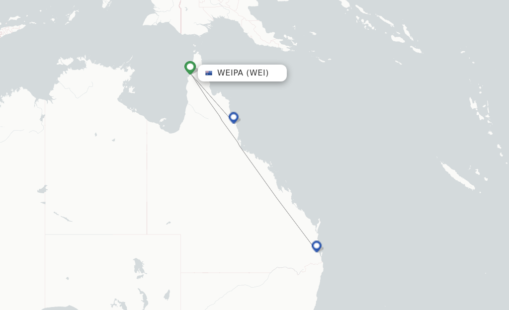 Weipa WEI route map