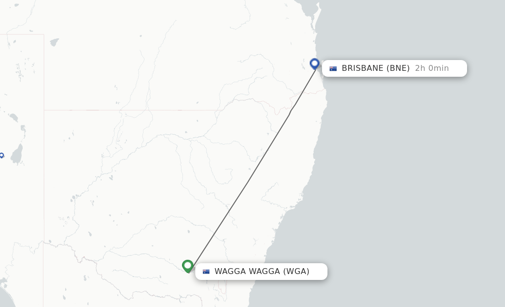 Direct (nonstop) flights from Wagga Wagga to Brisbane schedules