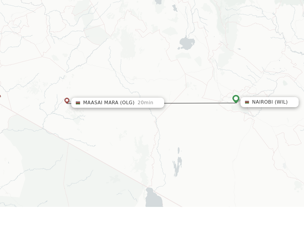 Flights from Nairobi to Maasai Mara route map