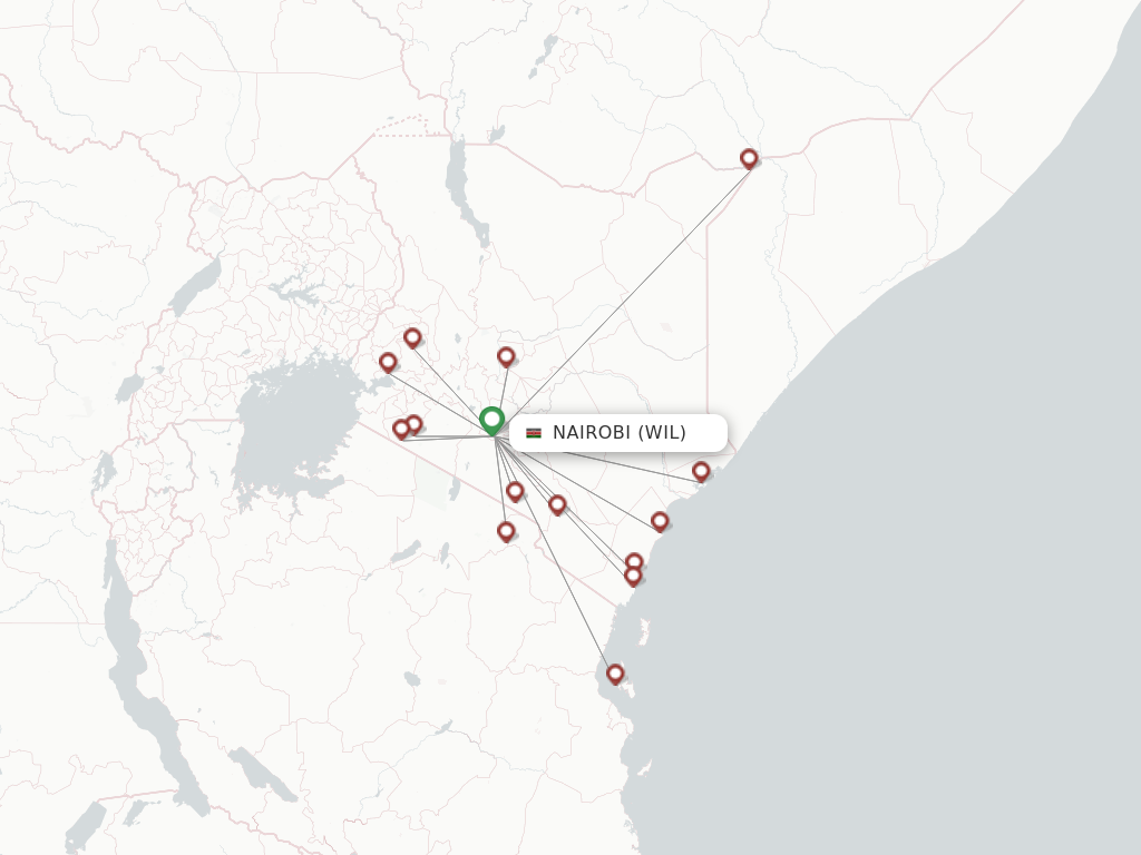 Flights from Nairobi to Kisumu route map