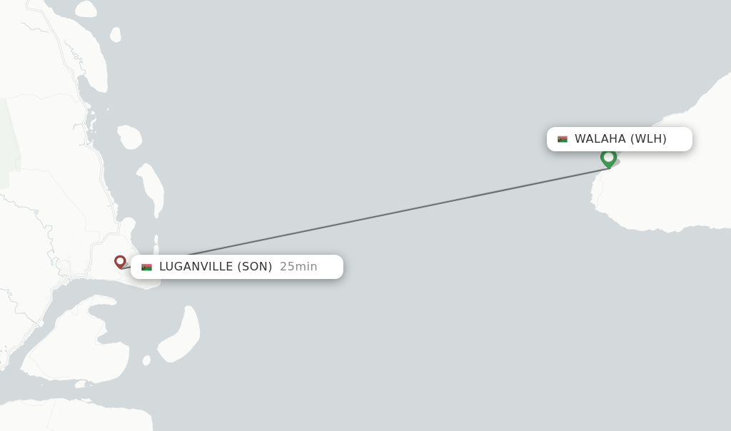 Flights from Walaha to Luganville route map