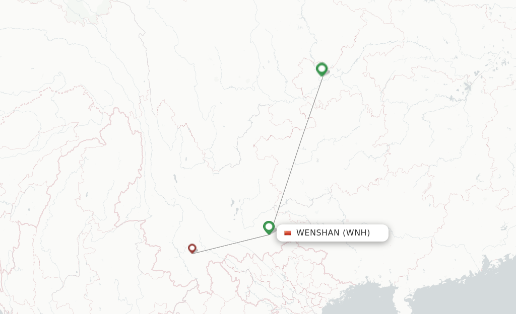 Route map with flights from Wenshan with Gestair