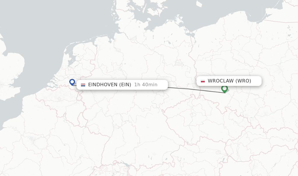 Direct (nonstop) flights from Wroclaw to Eindhoven schedules