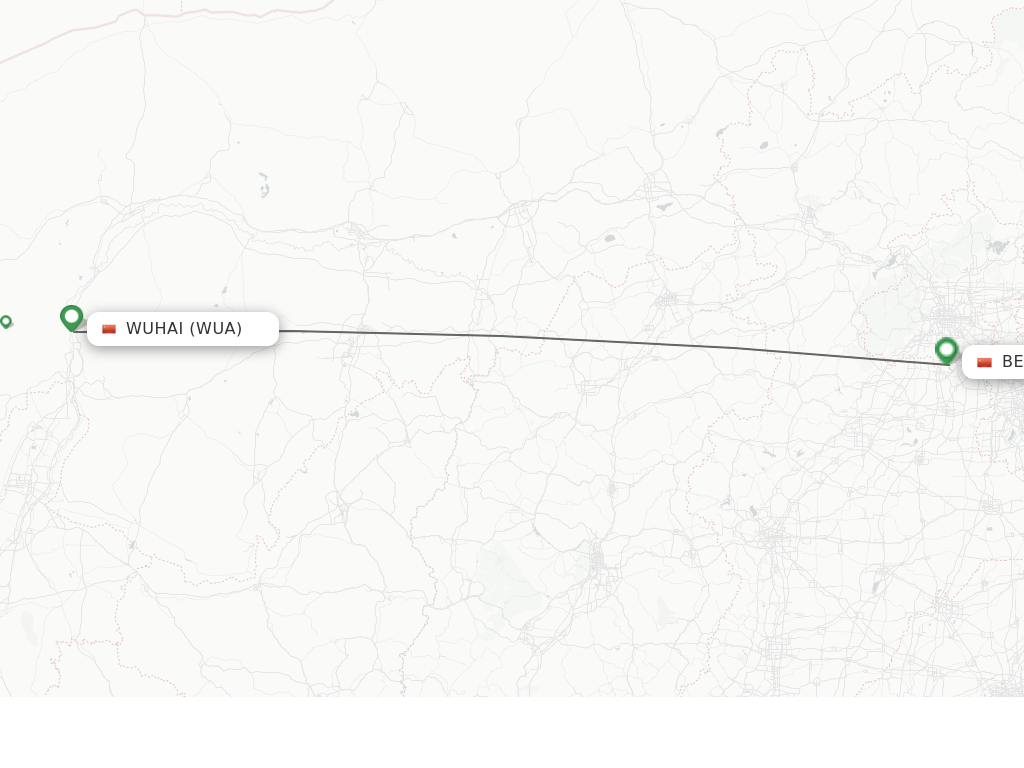 Flights from Wu Hai to Beijing route map