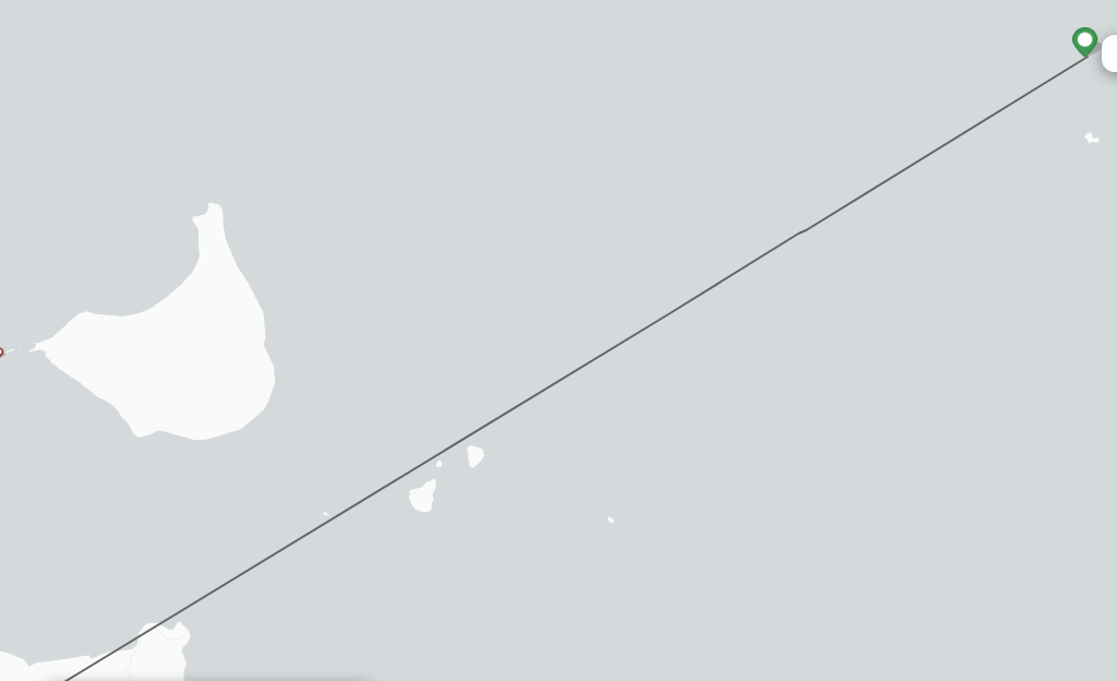 Flights from Yam Island to Horn Island route map