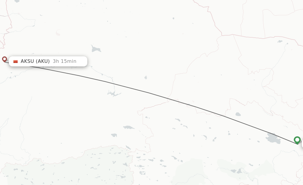 Flights from Xining to Aksu route map