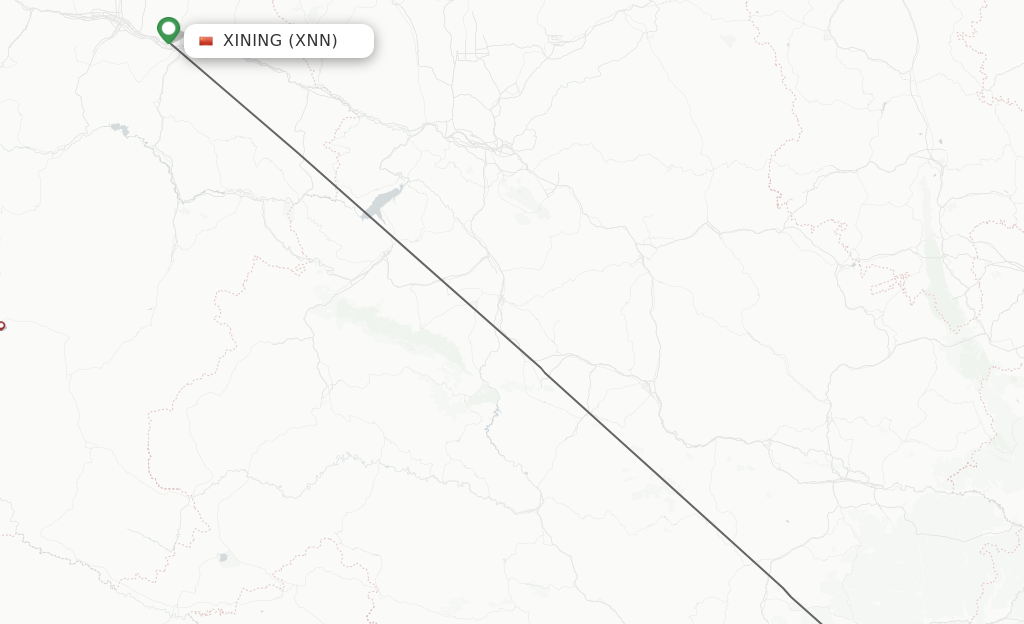 Flights from Xining to Longan route map