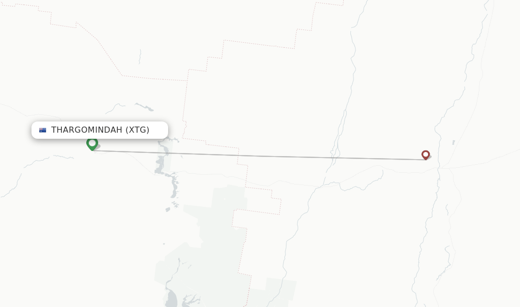 Route map with flights from Thargomindah with Rex