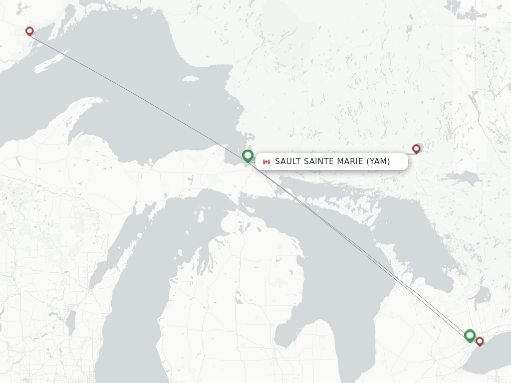 Sault Ste. Marie YAM route map
