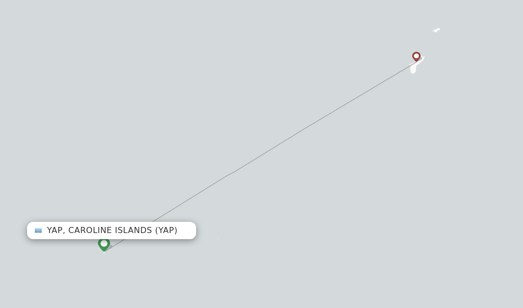 Yap, Caroline Islands flight map