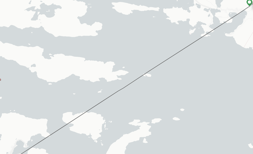 Flights from Fox Harbour to Mary's Harbour route map