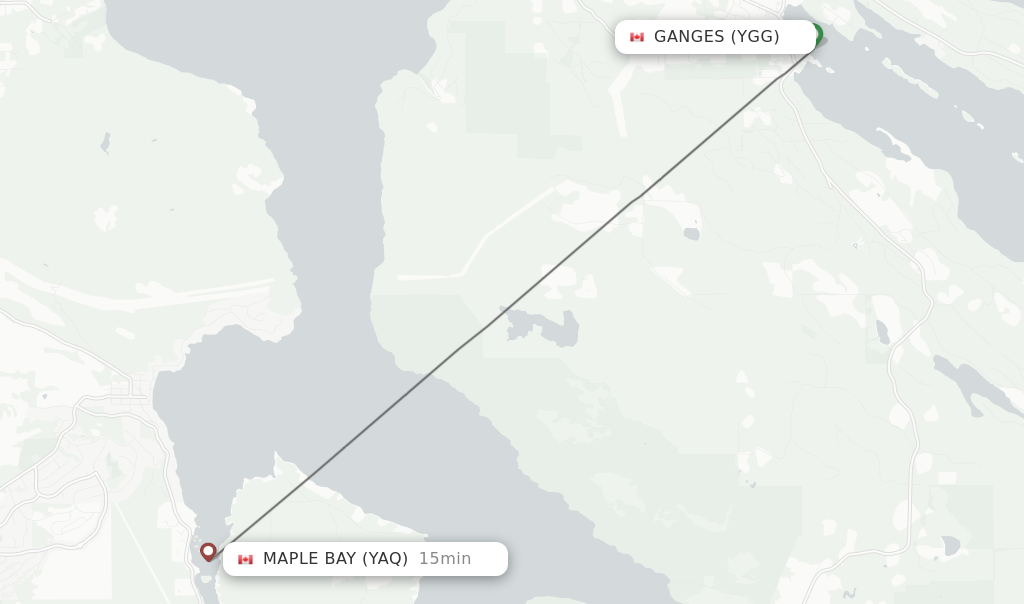 Flights from Ganges to Maple Bay route map