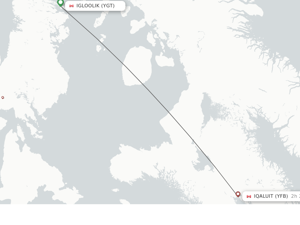 Flights from Igloolik to Iqaluit route map