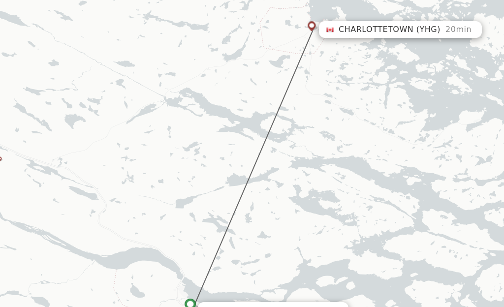Flights from Port Hope Simpson to Charlottetown route map