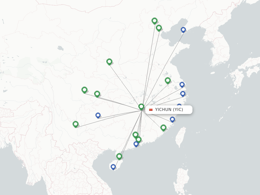 Yichun YIC route map