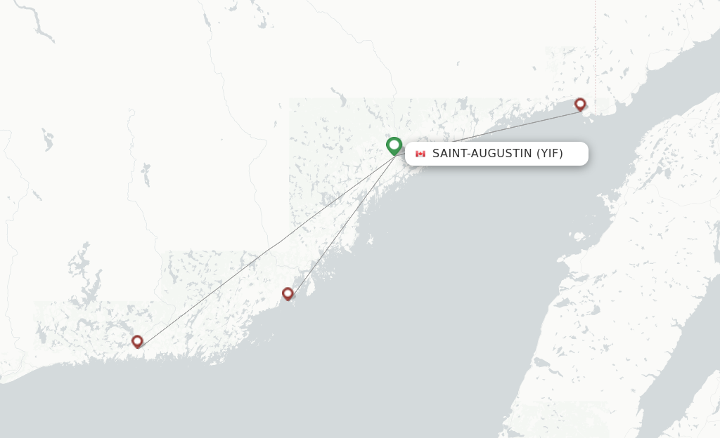 Flights from Saint-Augustin to Gethsemani route map