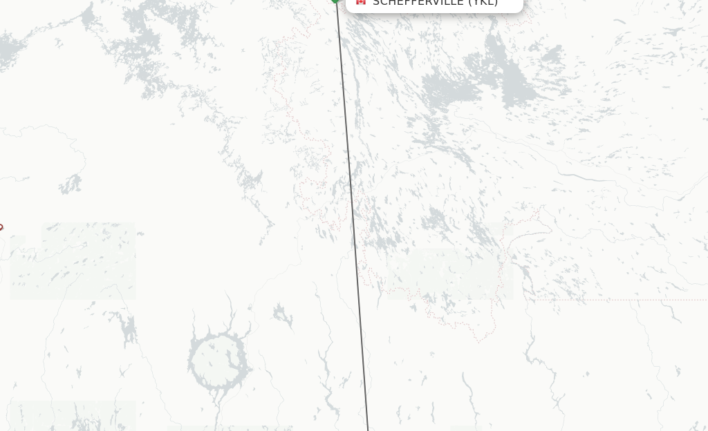 Flights from Schefferville to Sept-Iles route map