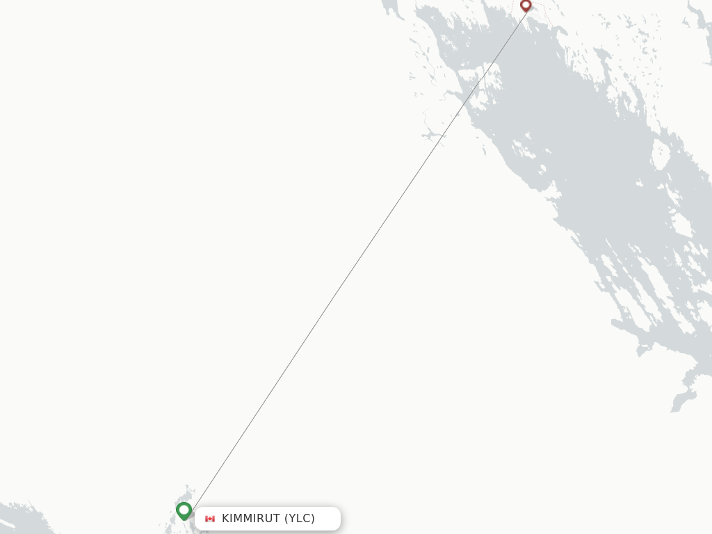 Kimmirut/Lake Harbour YLC route map