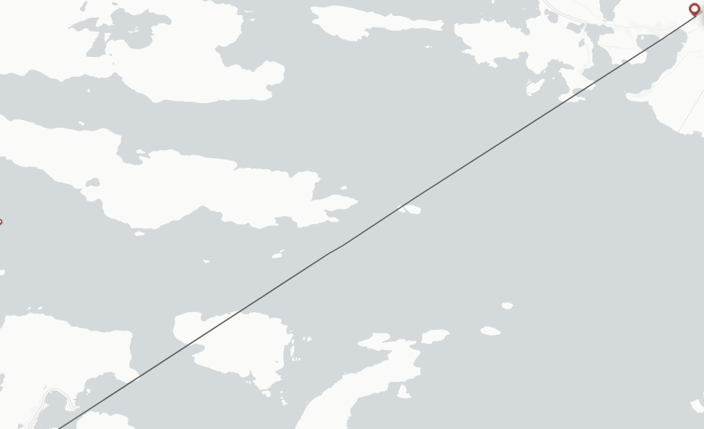 Flights from Mary's Harbour to  route map