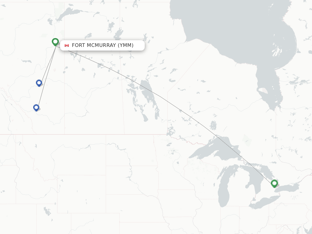 Fort McMurray YMM route map