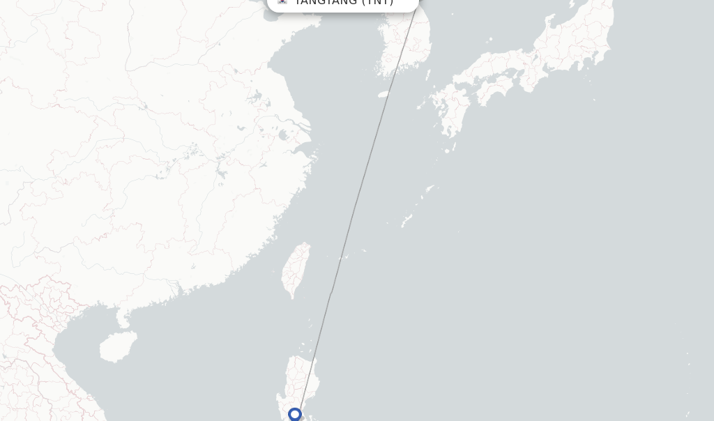 Flights from Yangyang to Khabarovsk route map