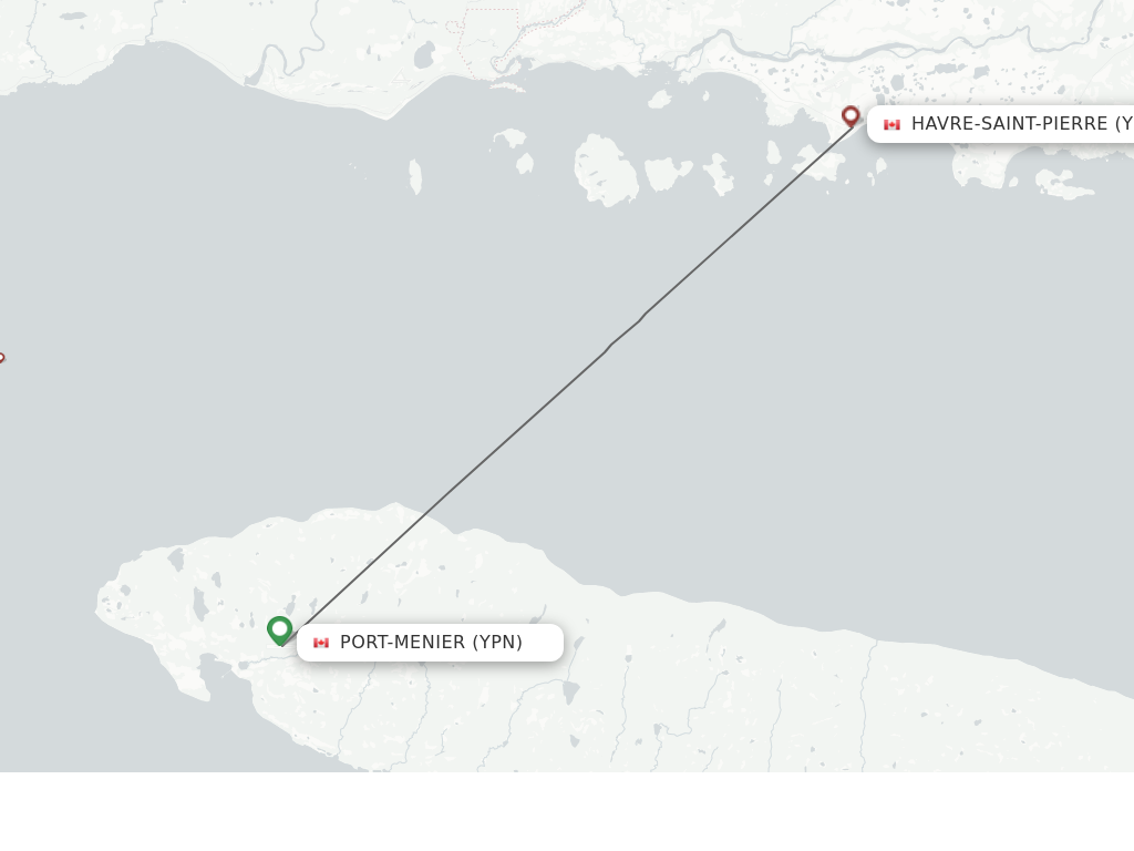 Flights from Port-Menier to Havre-Saint-Pierre route map