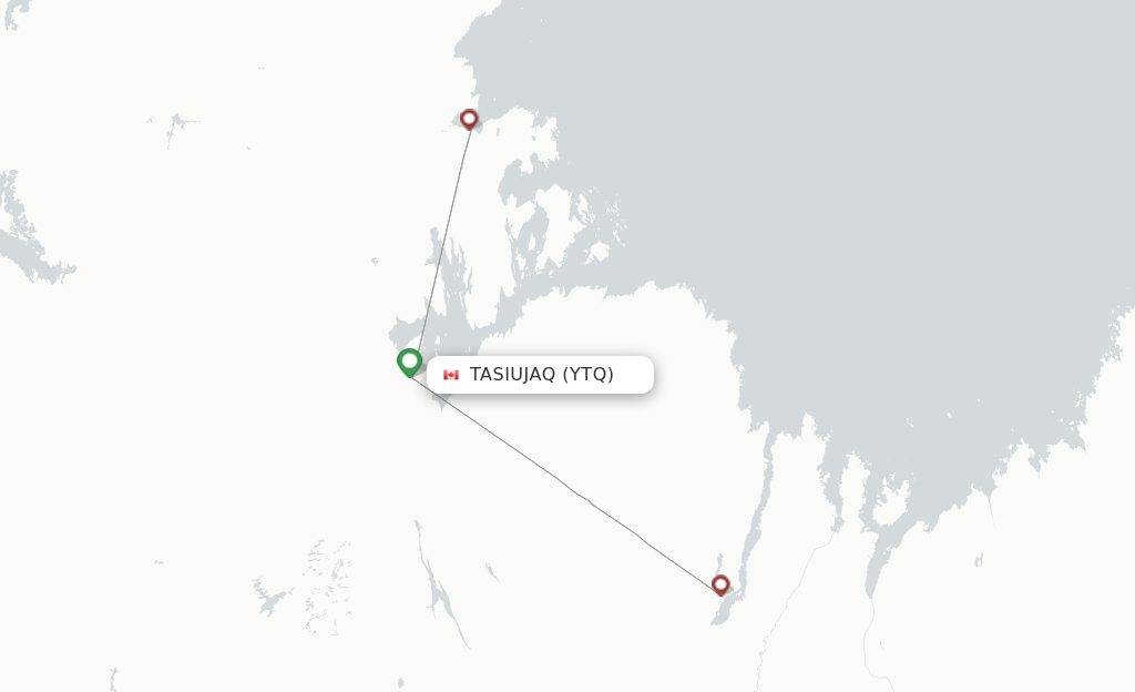 Tasiujuaq YTQ route map