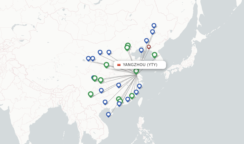 Yangzhou flight map