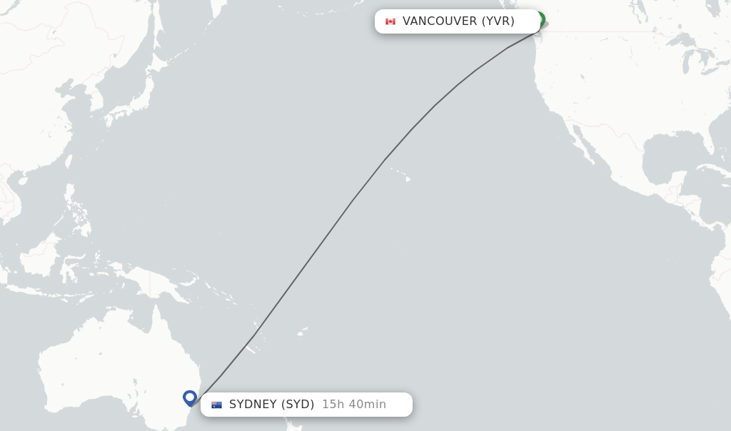 Direct (non-stop) Vancouver Sydney schedules - FlightsFrom.com