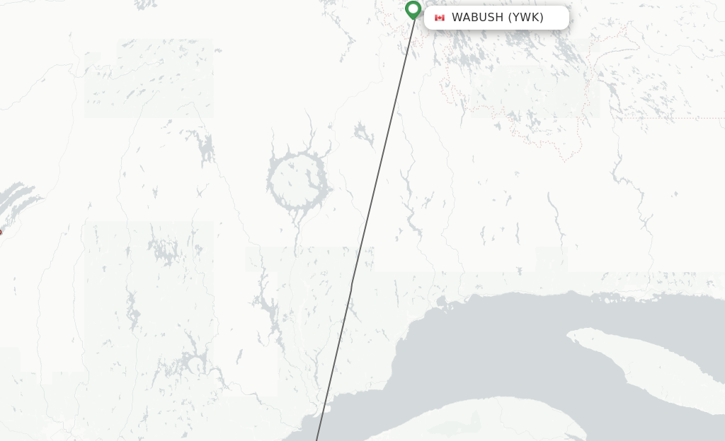 Flights from Wabush to Rimouski route map