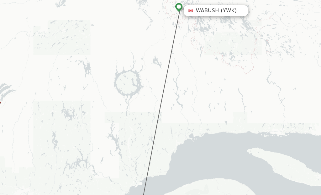 Flights from Wabush to Mont Joli route map