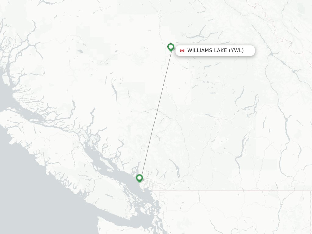 Williams Lake YWL route map