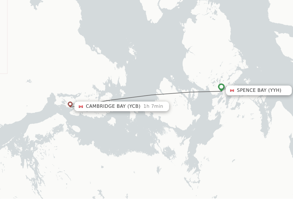 Flights from Taloyoak to Cambridge Bay route map