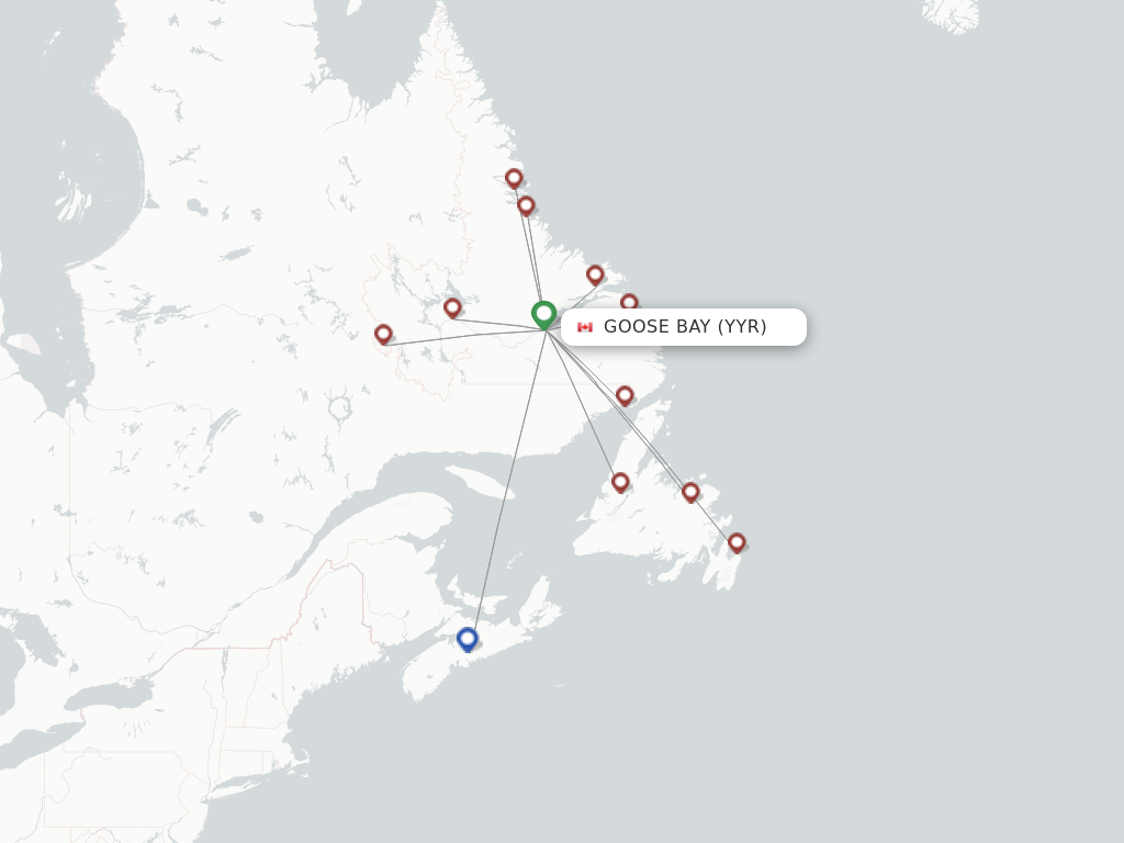 Goose Bay YYR route map