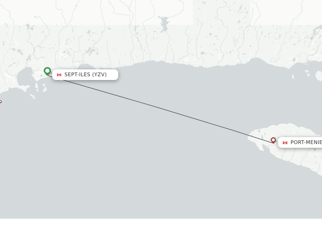 Flights from Sept-Iles to Port-Menier route map